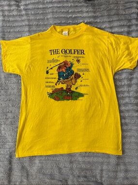 Vintage 80s Ched Gary Patterson The Golfer Graphic Tee Single Stitch XL